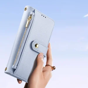 Dux Ducis Lawa Apple iPhone 16 Leather dėklas su Detachable Magnetic Wallet - mėlynos spalvos - Image 9