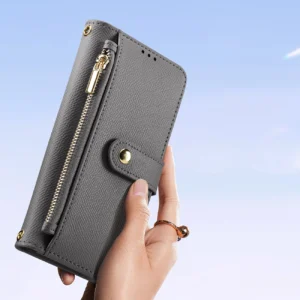Dux Ducis Lawa Apple iPhone 16 Pro Leather dėklas su Detachable Magnetic Wallet - pilkos spalvos - Image 9