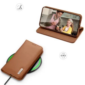 Dux Ducis Hivo Samsung Galaxy S25 Edge dėklas su Flip and RFID Protection - Brown - Image 6