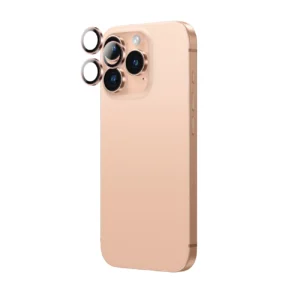 AmazingThing AR Aluminum 3 Lens Glass with Camera Lens Frame skirtas Apple iPhone 16 Pro / 16 Pro Max - Rose Gold - Image 3