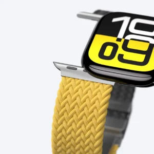 Set of 2 AmazingThing Blend Band skirta Apple Watch 45/46/49mm - geltonos spalvos-juodos spalvos/juodos spalvos - Image 6