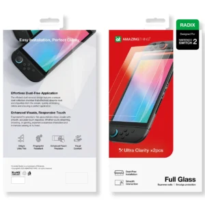 AmazingThing Radix Full Glass Apsauginis stiklas skirtas Nintendo Switch 2 (2 vnt) - Image 4