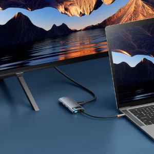 Baseus Metal Gleam 7in1 HDMI 4K 60Hz USB-C Hub / 3x USB 3.0 / USB-C PD / SD / microSD - pilkos spalvos - Image 7