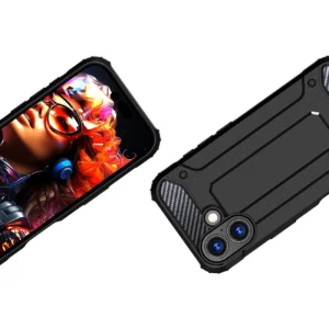 Dėklas Hybrid Armor skirtas Apple iPhone 17 šarvuotas - juodos spalvos - Image 3