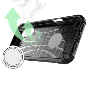 Dėklas Hybrid Armor skirtas Apple iPhone 17 šarvuotas - juodos spalvos - Image 6