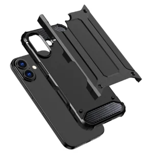 Dėklas Hybrid Armor skirtas Apple iPhone 17 šarvuotas - juodos spalvos - Image 7