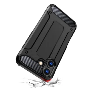 Dėklas Hybrid Armor skirtas Apple iPhone 17 šarvuotas - juodos spalvos - Image 8