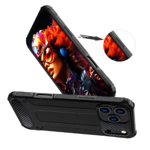 Dėklas Hybrid Armor skirtas Apple iPhone 17 Pro šarvuotas - juodos spalvos - Image 5