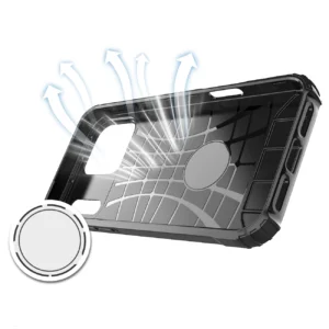 Dėklas Hybrid Armor skirtas Apple iPhone 17 Pro šarvuotas - juodos spalvos - Image 6