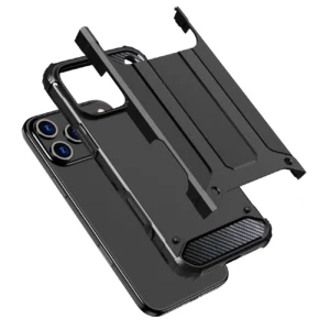 Dėklas Hybrid Armor skirtas Apple iPhone 17 Pro šarvuotas - juodos spalvos - Image 7