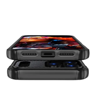 Dėklas Hybrid Armor skirtas Apple iPhone 17 Pro šarvuotas - juodos spalvos - Image 8