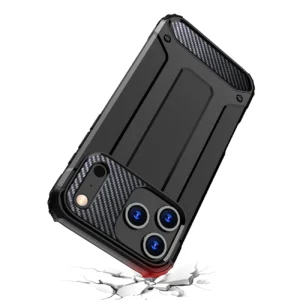 Dėklas Hybrid Armor skirtas Apple iPhone 17 Pro šarvuotas - juodos spalvos - Image 9