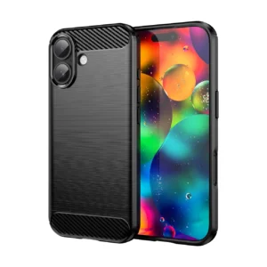 Dėklas Carbon Dėklas skirtas Apple iPhone 17 - juodos spalvos