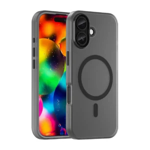 Dėklas Magnetic Abrasive skirtas Apple iPhone 17 suderinamas su MagSafe - matinės juodos spalvos