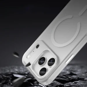 Dėklas Magnetic Abrasive skirtas Apple iPhone 17 Pro Max suderinamas su MagSafe - baltos spalvos - Image 9