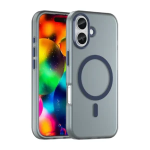 Dėklas Magnetic Abrasive skirtas Apple iPhone 17 suderinamas su MagSafe - mėlynos spalvos