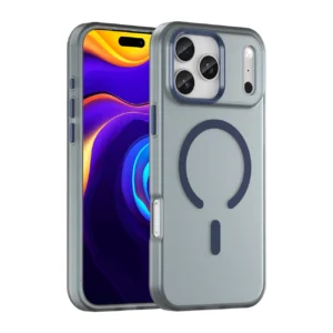 Dėklas Magnetic Abrasive skirtas Apple iPhone 17 Pro suderinamas su MagSafe - mėlynos spalvos