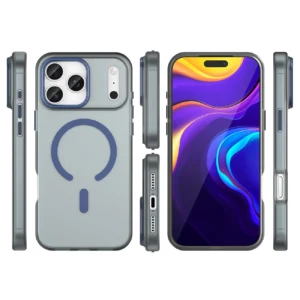 Dėklas Magnetic Abrasive skirtas Apple iPhone 17 Pro suderinamas su MagSafe - mėlynos spalvos - Image 3