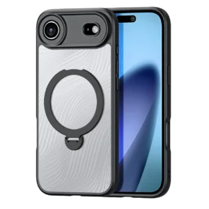 Dux Ducis Aimo Mag dėklas su Magnetic Ring and Stand skirtas Apple iPhone 17 Air – juodos spalvos