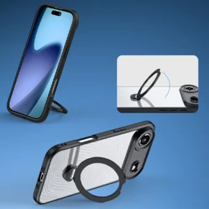 Dux Ducis Aimo Mag dėklas su Magnetic Ring and Stand skirtas Apple iPhone 17 Air – juodos spalvos - Image 4