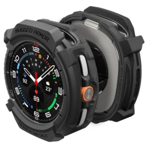 Spigen Rugged Armor dėklas skirtas Samsung Galaxy Watch 8 Classic 46mm - Matte juodos spalvos