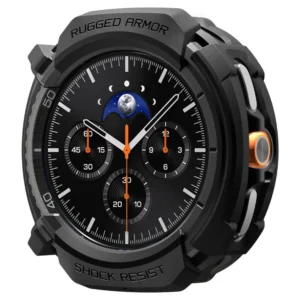 Spigen Rugged Armor dėklas skirtas Samsung Galaxy Watch 8 Classic 46mm - Matte juodos spalvos - Image 3