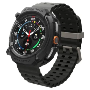 Spigen Rugged Armor dėklas skirtas Samsung Galaxy Watch 8 Classic 46mm - Matte juodos spalvos - Image 8