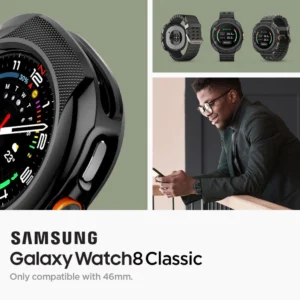 Spigen Liquid Air dėklas skirtas Samsung Galaxy Watch 8 Classic 46mm - juodos spalvos - Image 8