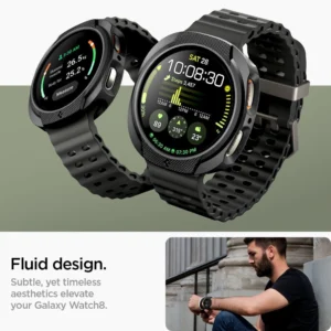 Spigen Liquid Air dėklas skirtas Samsung Galaxy Watch 8 44mm - Matte juodos spalvos - Image 8