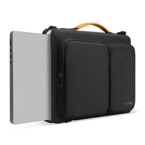 Tech-Protect Defender krepšys skirtas 15-16 kompiuteriui - juodos ir oranžinės spalvos - Image 3