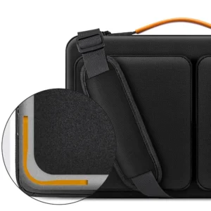 Tech-Protect Defender krepšys skirtas 15-16 kompiuteriui - juodos ir oranžinės spalvos - Image 4
