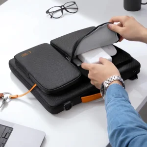 Tech-Protect Defender krepšys skirtas 15-16 kompiuteriui - juodos ir oranžinės spalvos - Image 8