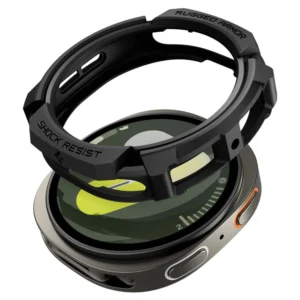 Spigen Rugged Armor dėklas skirtas Samsung Galaxy Watch 8 40mm - Matte juodos spalvos