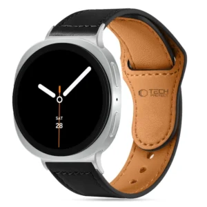 Tech-Protect Leatherfit apyrankė skirta Samsung Galaxy Watch 40/44/46 mm - juodos spalvos - Image 3