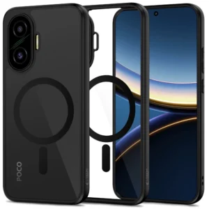 Tech-Protect MagMat MagSafe dėklas skirtas Xiaomi Poco F7 5G - juodos spalvos ir skaidrus