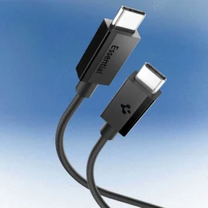 Spigen EB6020CC 60W Kabelis + USB-C / USB-C Kabelis 200 cm - juodos spalvos - Image 3