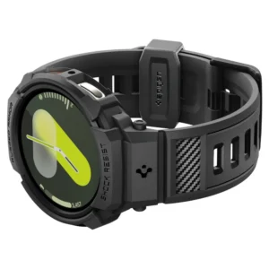 Spigen Rugged Armor Pro apyrankė skirta Samsung Galaxy Watch 8 44mm - Matte juodos spalvos - Image 8