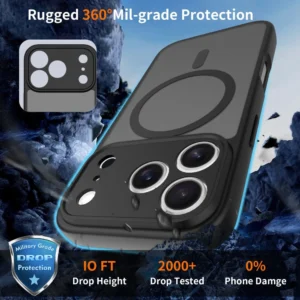 Tech-Protect BasicMag MagSafe dėklas skirtas Apple iPhone 17 Pro - Matte juodos spalvos - Image 3