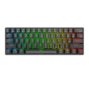 Mechaninė klaviatūra Royal Kludge RK61 RGB, red switch juodos spalvos - Image 1