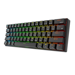 Mechaninė klaviatūra Royal Kludge RK61 RGB, red switch juodos spalvos - Image 4