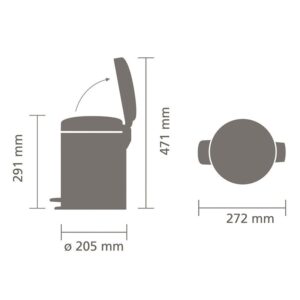 Šiukšliadėžė Brabantia, šviesiai ruda, 5 l, 27.1 cm - Image 3