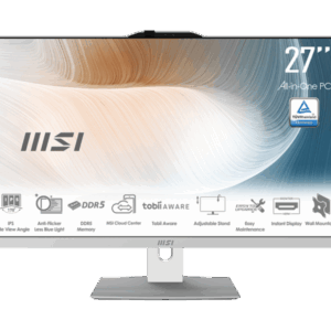 All-In-One MSI Modern AM272P 1M-1222XEU Core 7 / 16GB / 1TB SSD / 27" FHD / NoOS / baltos spalvos - reguliuojamas stovas