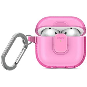 Dėklas UNIQ Glase Pro skirtas AirPods 4 Lock Case rožinės spalvos