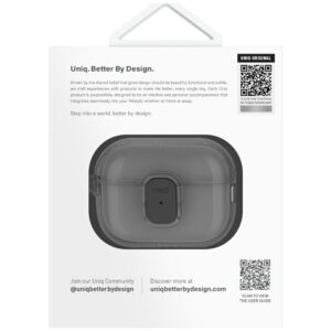 Dėklas UNIQ Glase Pro skirtas AirPods Pro 2 Lock Case pilkos spalvos - Image 3