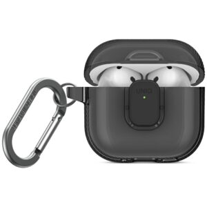 Dėklas UNIQ Glase Pro skirtas AirPods 4 Lock Case pilkos spalvos