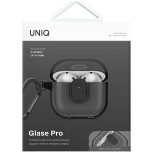 Dėklas UNIQ Glase Pro skirtas AirPods 4 Lock Case pilkos spalvos - Image 2
