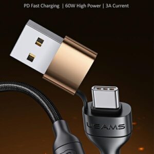 USAMS Kabelis pintas U62 2xUSB-C/USB-A/lightning 1,2m PD Fast Charge juodos spalvos SJ483USB01 (US-SJ483) - Image 2