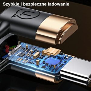 USAMS Kabelis pintas U62 2xUSB-C/USB-A/lightning 1,2m PD Fast Charge juodos spalvos SJ483USB01 (US-SJ483) - Image 7