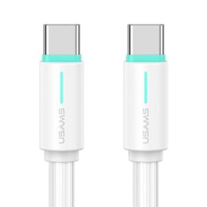 USAMS Kabelis USB-C/USB-C 1m SJ73460W baltos spalvos YU Series SJ734USB02 (US-SJ734)