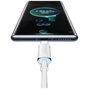 Kabelis USAMS Cloud Series US-SJ658 6A USB-A į USB-C 1,2m baltos spalvos - Image 6